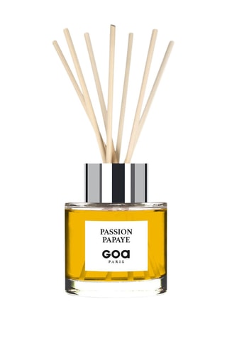 Bouquet parfumé Goatier - Passion papaye 200 ml et 7 tiges en rotin - Coloris aléatoire