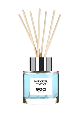 Bouquet parfumé Goatier - Douceur coton 200 ml et 7 tiges en rotin - Coloris aléatoire