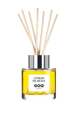 Bouquet parfumé Goatier - Citron de Sicile 200 ml et 7 tiges en rotin - Coloris aléatoire