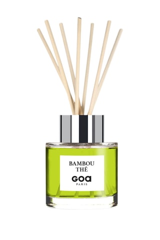 Bouquet parfumé Goatier - Bambou thé 200 ml et 7 tiges en rotin - Coloris aléatoire