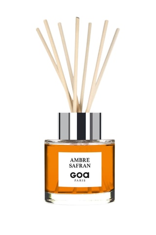 Bouquet parfumé Goatier - Ambre safran 200 ml et 7 tiges en rotin - Coloris aléatoire