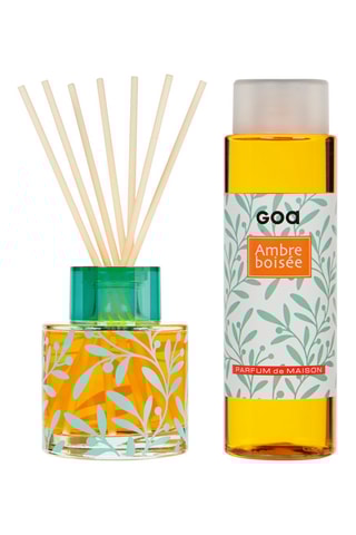 Bouquet parfumé Goatier - Ambre boisée 200 ml et recharge 250 ml