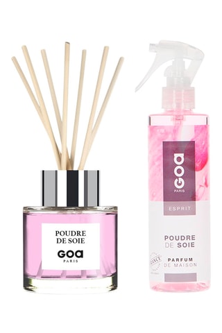 Bouquet parfumé Goatier - Poudre de soie 200 ml et vaporisateur d'ambiance 250 ml