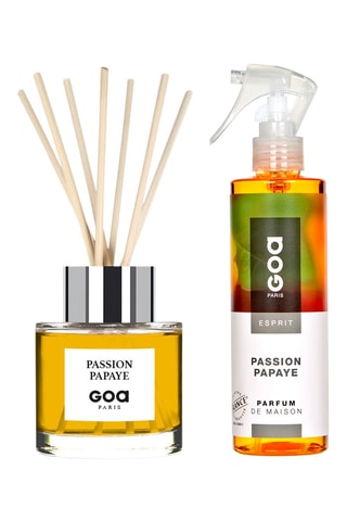 Bouquet parfumé Goatier - Passion papaye 200 ml et vaporisateur d'ambiance 250 ml