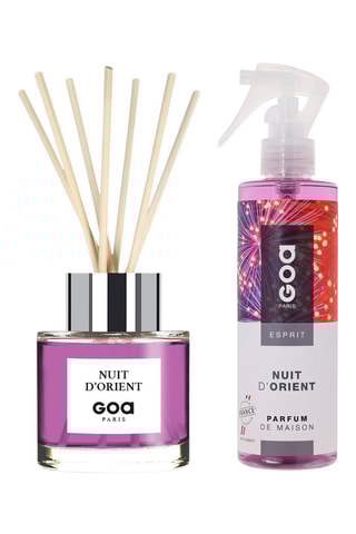 Bouquet parfumé Goatier - Nuit d'Orient 200 ml et vaporisateur d'ambiance 250 ml