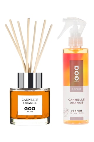 Bouquet parfumé Goatier - Cannelle orange 200 ml et vaporisateur d'ambiance 250 ml