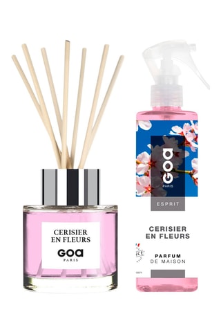 Bouquet parfumé Goatier - Cerisier en fleurs 200 ml et vaporisateur d'ambiance 250 ml