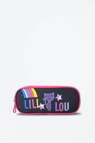 Estojo Lili Lou Azul escuro e rosa