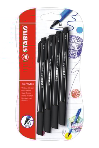 4 canetas de feltro Point Max - Tinta preta