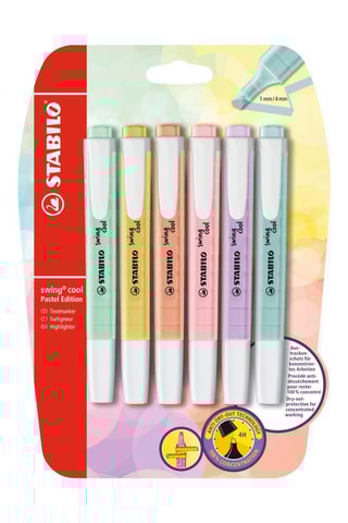 6 sublinhadores Swing cool - 6 cores