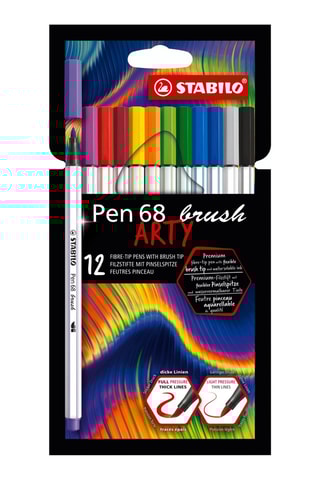 12 canetas de feltro Pen 68 brush - 12 cores