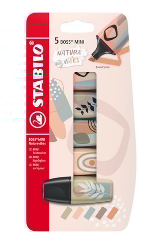 5 sublinhadores Boss Mini NatureVibes - 5 cores