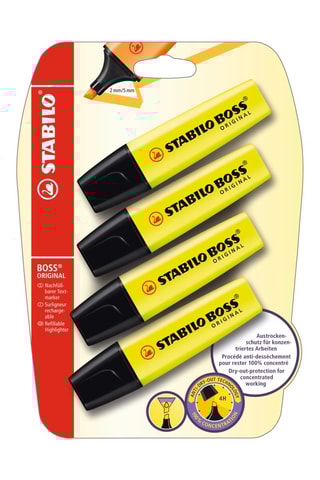 4 sublinhadores Boss Original - 4 cores
