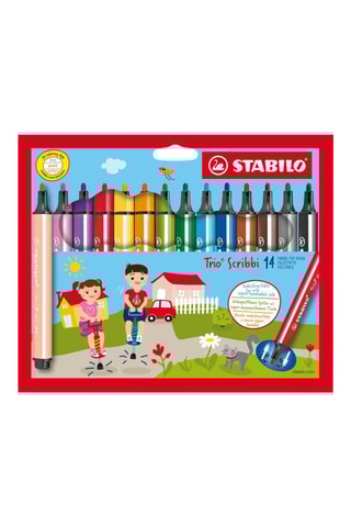 14 canetas de feltro de colorir Trio Scribbi – 14 cores