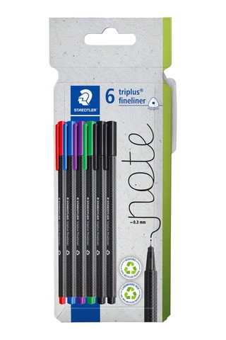 6 canetas de feltro Triplus® fineliner 334 - 6 cores