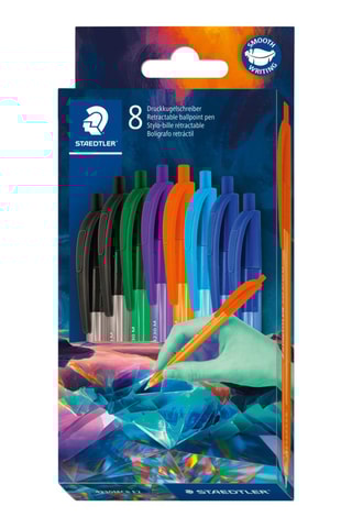 8 esferográficas Staedtler® - 6 cores