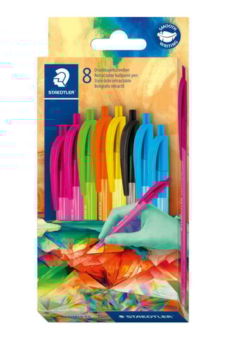 8 esferográficas Staedtler® - 6 cores