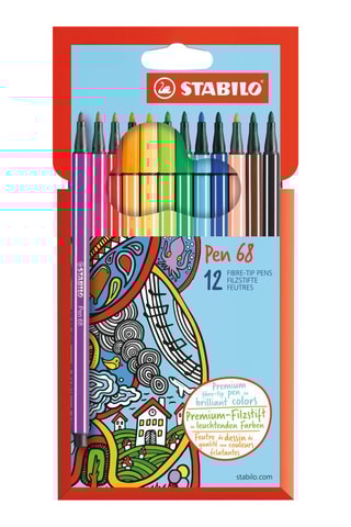 12 canetas de feltro Pen 68 - 12 cores