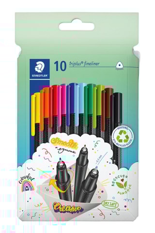 10 canetas de feltro triangulares Triplus® - 10 cores