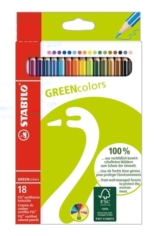 18 lápis de cor Green Colors - Multicolor