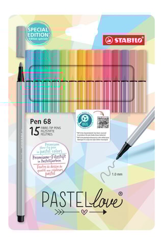 15 canetas de feltro Pen 68 - 15 cores