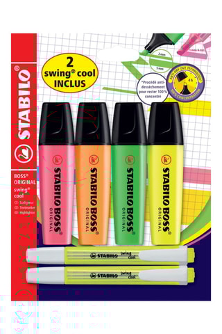 4 sublinhadores Boss Original - 4 cores