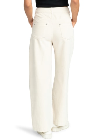 Pantalon large en velours taille haute - Beige - Roxy