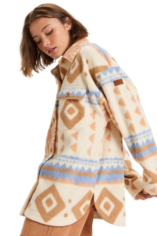 Veste longue polaire - Bleu clair et beige - Roxy