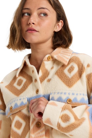 Veste longue polaire - Bleu clair et beige - Roxy