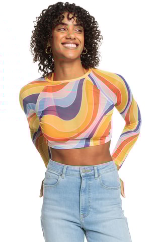 Crop top - Jaune et bleu marine - Roxy