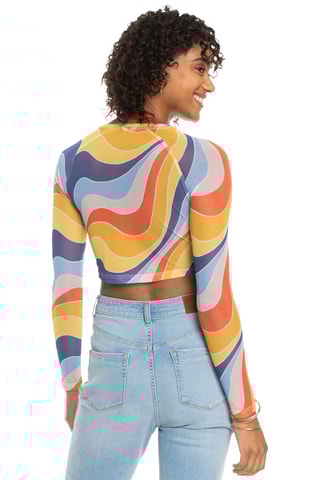 Crop top - Jaune et bleu marine - Roxy