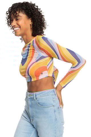 Crop top - Jaune et bleu marine - Roxy