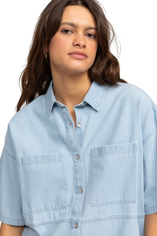 Robe chemise en jean - Bleu clair - Roxy