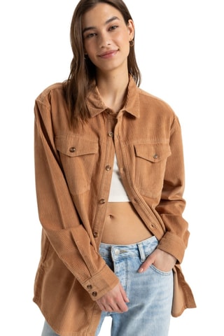 Chemisier boyfriend en velours - Camel - Roxy