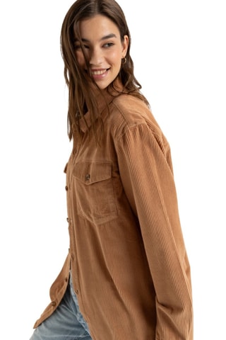 Chemisier boyfriend en velours - Camel - Roxy