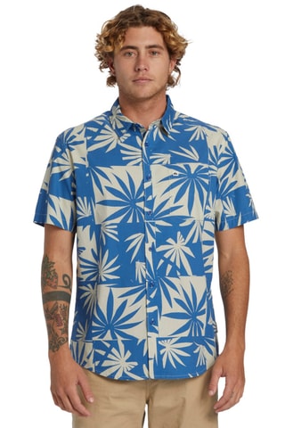 Chemise regular en coton biologique - Bleu roi et beige - Quiksilver