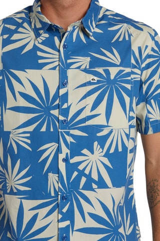 Chemise regular en coton biologique - Bleu roi et beige - Quiksilver