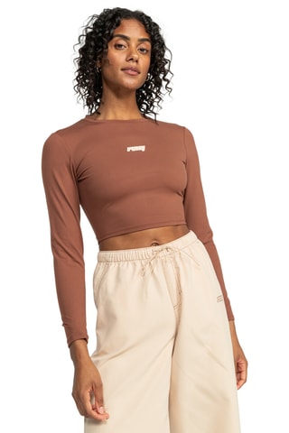 T-shirt court d’entrainement Active - Marron - Roxy