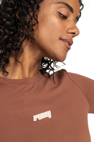 T-shirt court d’entrainement Active - Marron - Roxy