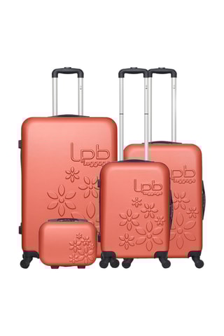 Conjunto de 3 malas e nécessaire Eleonor-C - 55/65/75/23 cm - Laranja-escuro