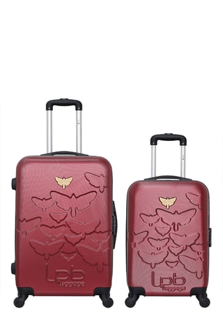 Mala de cabine e mala média Aelys (S/M) - 55/65 cm - Bordô