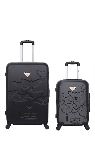 Mala de cabine e mala grande volume Aelys (S/L) - 55/75 cm - Preto