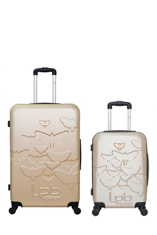 Mala de cabine e mala grande volume Aelys (S/L) - 55/75 cm - Bege