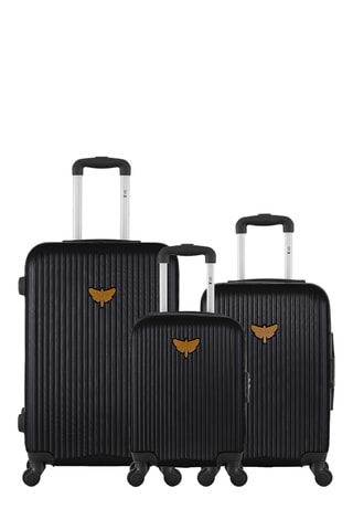 Conjunto de 3 malas Agata - Preto - 65/55/46 cm - Preto