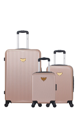 Conjunto de 3 malas Agata - Dourado-rosa - 46/55/75 cm - Dourado-rosa