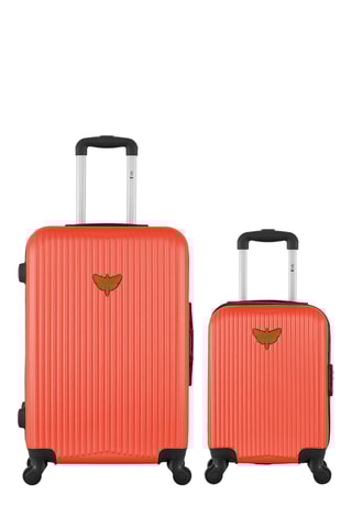 Mala XXS e mala média Agata - Coral - 46/65 cm - Coral