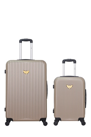 Mala de cabine e mala grande volume Agata - Bege - 55/75 cm - Bege