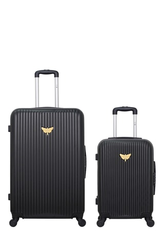 Mala de cabine e mala grande volume Agata - Preto - 55/75 cm - Preto