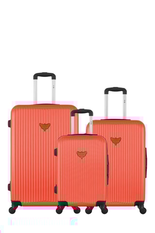 Conjunto de 3 malas Agata - Coral - 55/65/75 cm - Coral