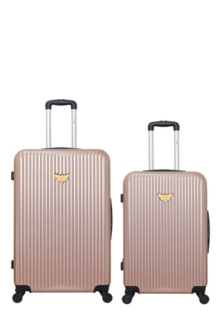 Mala média e mala grande volume Agata - Dourado-rosa - 65/75 cm - Dourado-rosa